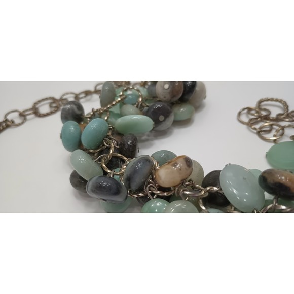Necklace Loaded With Polished Stones of Various Sizes and Colors, 20" Long - Picture 3 of 3
